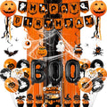 Halloween Birthday Party Decorations Set - Black & Orange Party Supplies for Kids & Adults