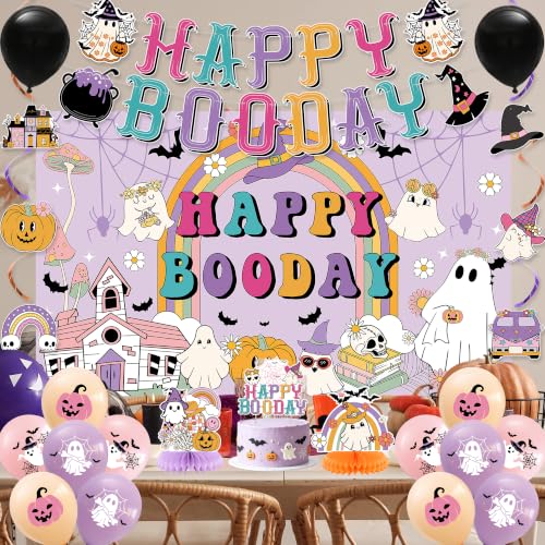 Halloween Birthday Party Decorations Set - Ghost Theme Pastel Colors