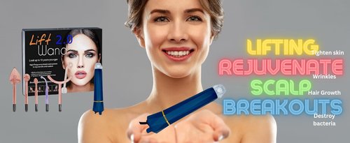 Lift Wand 2.0 Facial Anti-Aging Skin Therapy Wand Up to 20 Watt Power Includes 5 attachments w/Exclusive Nose Attachment w/ 3 Prong Safety Cord