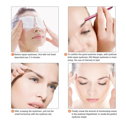 Eyebrow Trimmer, Completely Stainless Steel Eyebrow Razor Shaper for Men and Women, Grooming Shavers(10 pcs/box)