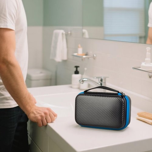 Casmilee Beard Trimmer Case for Braun Electric Shaver Series 5 5150cs/ 5118s for Men, Razor Holder for Foil Shaver, Body Groomer, Charging Stand & 5 Combs, Cutter Head Bag (Box Only)