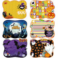 Halloween Plastic Bat Ghost Placemat Set - 6 Irregular Table Mats with Spooky Design