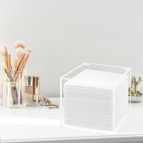 DELIPPLY Face Towelettes Disposable Holder, Disposable Face Towel Container Acrylic, Facial Towels Storage Box, Clear