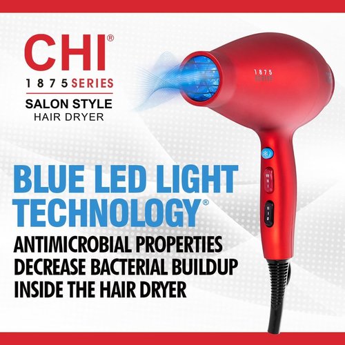CHI 1875 Series Professional Ionic Hair Dryer - Fast Drying, Frizz Reduction & Shine | 3 Heat Settings, Diffuser & Concentrator Included