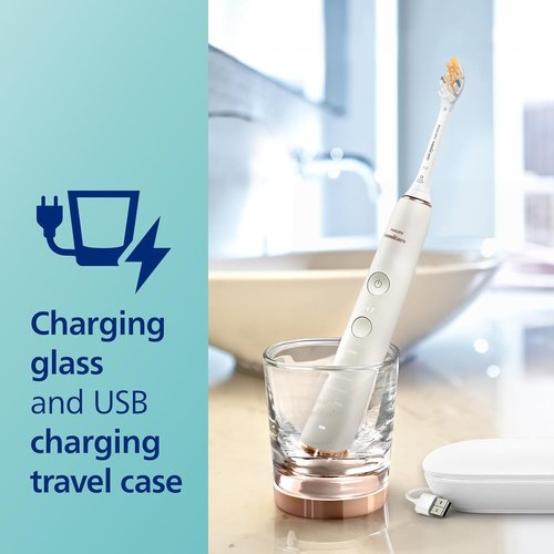 Philips Sonicare DiamondClean Smart 9750 Electric Toothbrush - Sonic Technology, App Integration, 5 Modes, Rose Gold