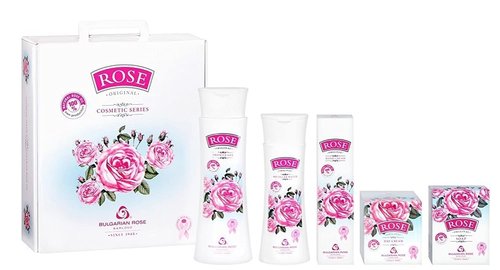 Bulgarian Rose 5 Piece Gift Set - Natural Rose Soap, Body Lotion, Hand Cream & Face Cream