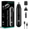 Nose Hair Trimmer for Mens and Women- 2025 Professional Painless Eyebrow & Facial Hair Trimmer for Men Women, Battery-Operated Trimmer with IPX7 Waterproof, Dual Edge Blades for Easy Cleansing Black