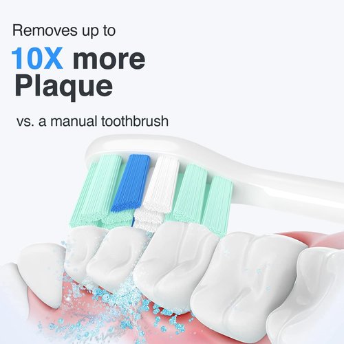 Philips Sonicare Replacement Toothbrush Heads - Compatible Electric Brush Heads | 10 Pack