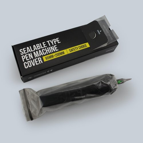 Sealable Tattoo Pen Covers Large, Gun Covers 2.5''x 7.8'', 200pcs Tattoo Machine Covers, Tattoo Machine Wrap for Tattoo Artists - Pro Supplies Accessories Black(2.5inchX7.8inch)