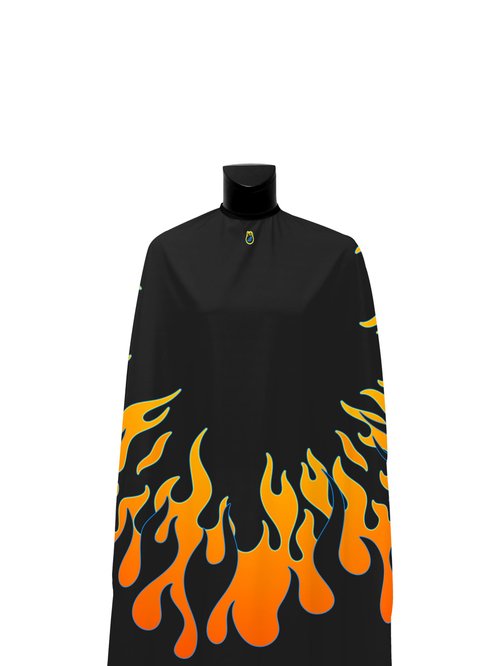 Illuzien Vintage Flames PRO Barber Cape, Hair Cut Cape, Water-Resistant Barber Accessories, Professional