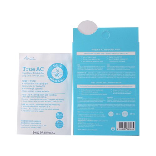 Ariul True AC Spot Cover Patch – Hydrocolloid Acne & Pimple Patches with Niacinamide & Tea Tree, Invisible Cover, 110 Count (10mm x 60 + 12mm x 50)