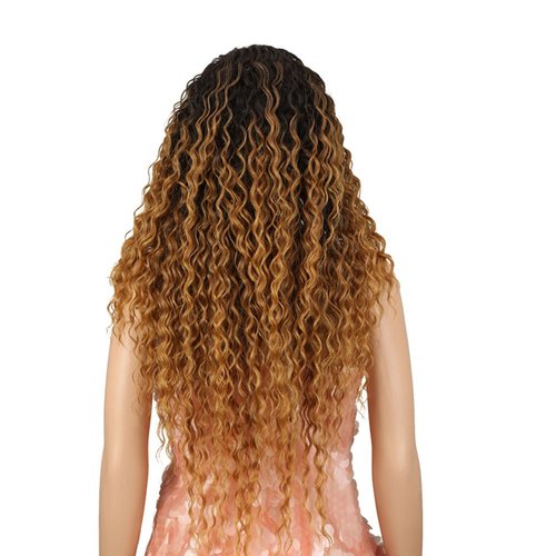 Style Icon Lace Front Wigs 28” Long Curly Wig Ombre Blonde Wig for women Synthetic Wig Density 130% Heat Resistant Replacement Wig (28", SOP43026)