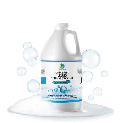 Plainly Earth AntiMicrobial Hand Soap, 64 oz Bulk Refill - Antibacterial Hand Soap, Gentle, Moisturizing Hand Soap for Kitchen and Bathroom - Unscented