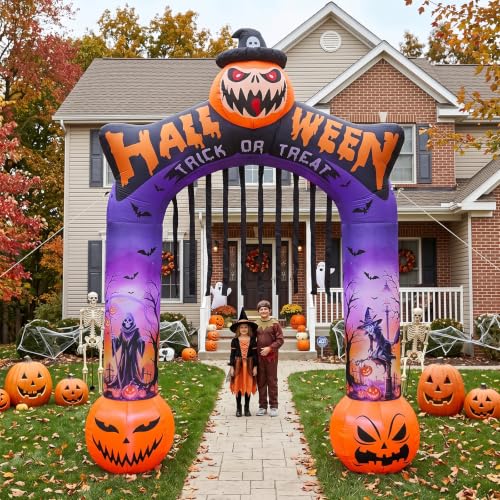 10 FT Halloween Inflatable Archway with LED Lights for Outdoor Lawn Decor