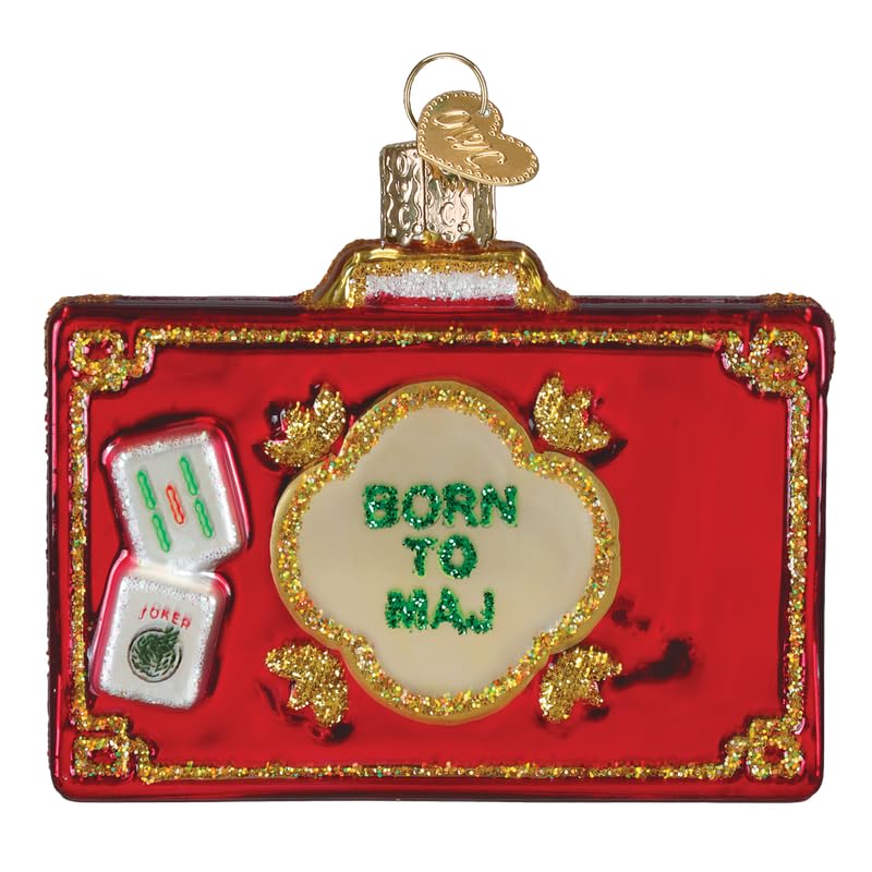 Mahjong Glass Ornament - Handcrafted Holiday Christmas Tree Decoration