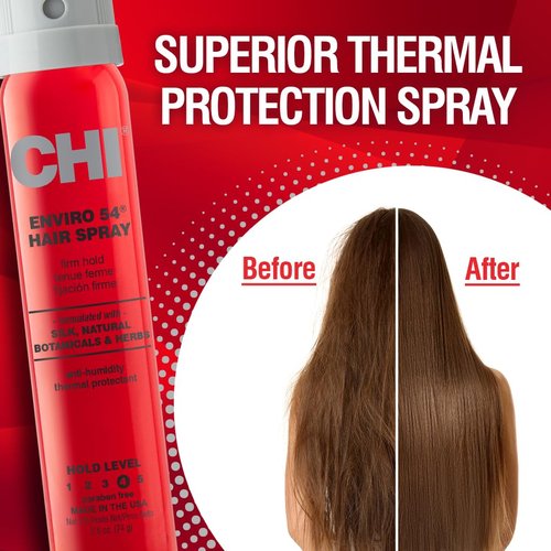CHI Enviro 54 Hairspray - Firm Hold Lightweight Spray for Secure Hairstyles | Sulfate & Paraben-Free, 2.6 Oz