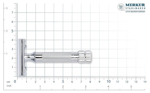 Merkur Mk34C Double Edge Razor - Heavy Duty Short Handle for a Smooth Shave