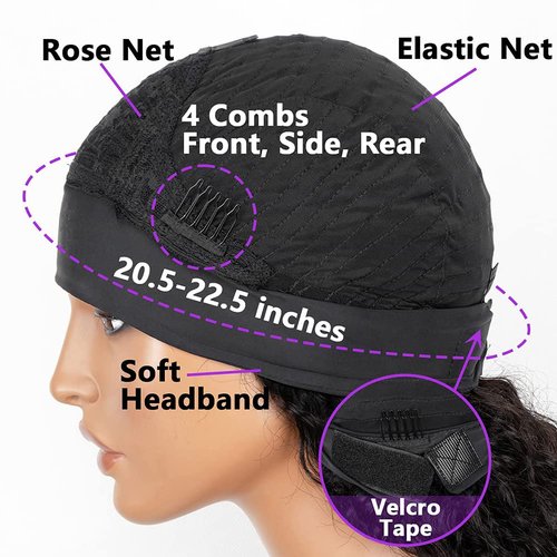 Claudianie Water Wave Headband Wig Human Hair for Black Women 12 Inch Wet and Wave Headband Wig Brazilian Virgin Hair Glueless None Lace Front Water Wave Wigs Human Hair Natural Black 150% Density