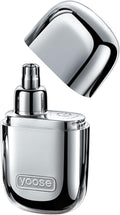 Yoose Nose Hair Trimmer - Rechargeable & Waterproof, Painless Dual Edged Blades, Portable Silver Design