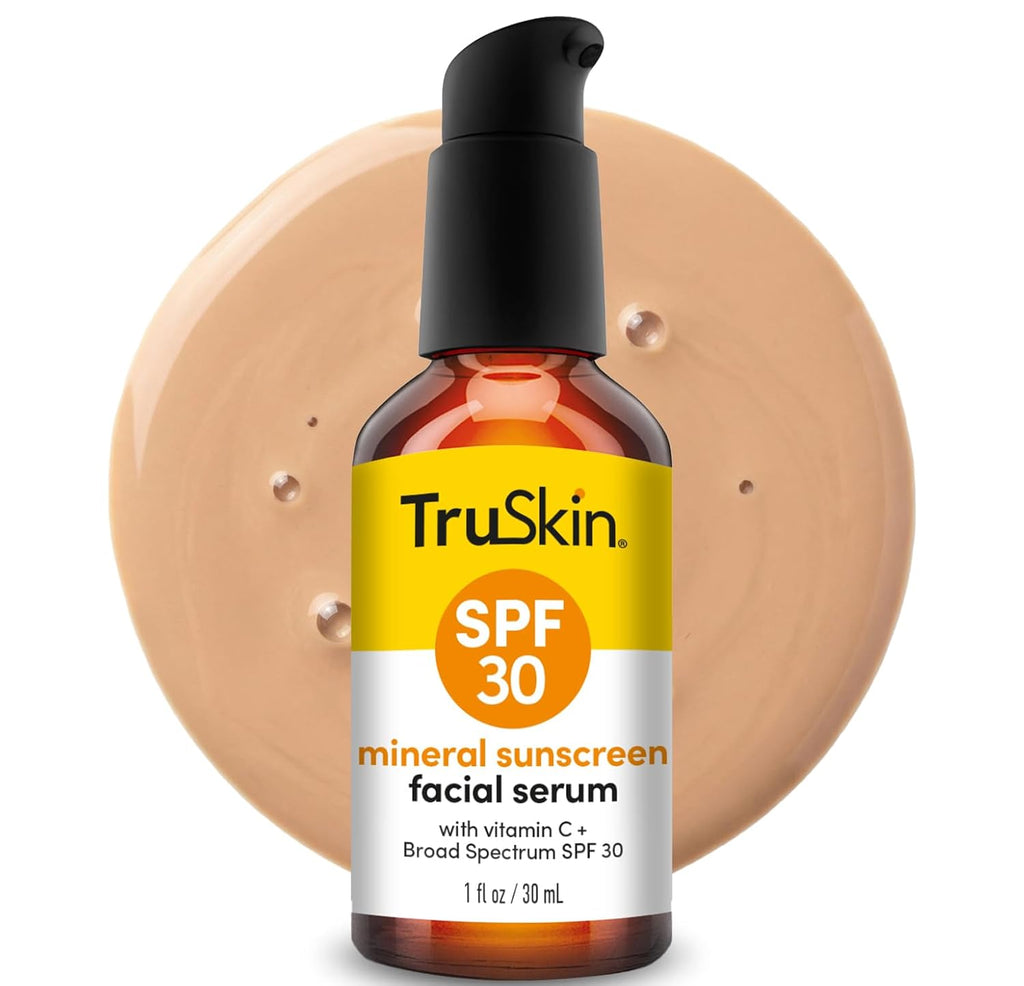 TruSkin Sunscreen Serum - SPF 30 Tinted Mineral Face Serum with Zinc Oxide & Vitamin C | 1 fl oz