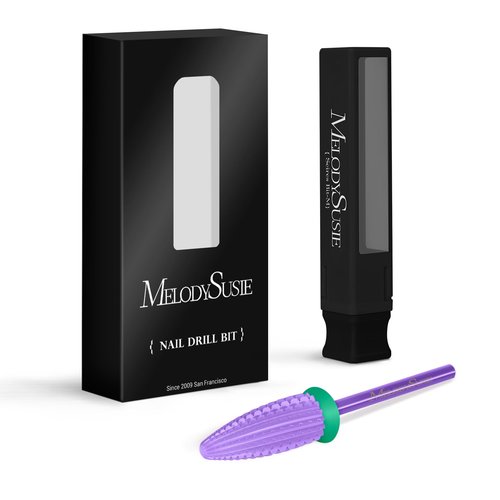 MelodySusie Typhoon Nail Drill Bits, 3/32'' Carbide Tungsten Multi-function Bits, Fast Remove Acrylic or Hard Gel for Manicure Pedicure Salon Professional or Beginner, Purple, Coarse
