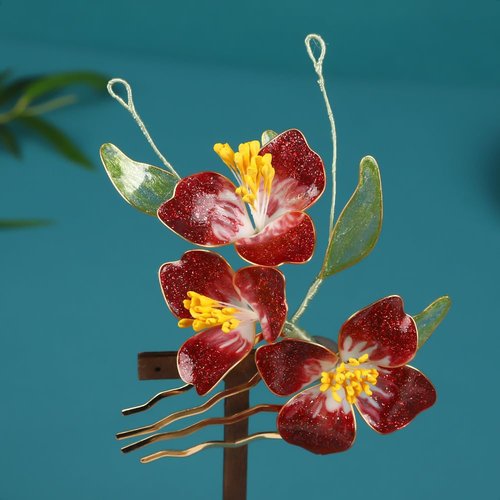 Cayyoomm Orchid Flower-making liquid Flowers Hanfu Hair pin Chinese Ancient Hairpin Headwear Classical Hair Pin Han Element (Orchid)