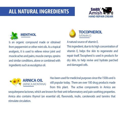 Smith Amish 6oz Hand Repair Cream - Moisturizing Formula with Glycerin, Lavender, Calendula - Soothes, Revitalizes, and Nourishes Dry, Rough Hands - Ultimate Hydration and Repair Solution