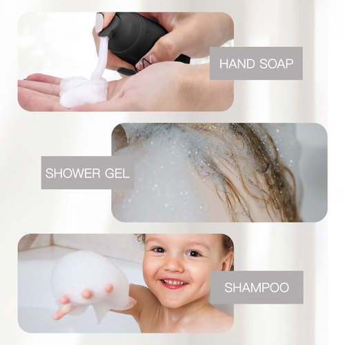 Owlyee 2oz Foam Bottle, Empty Travel Foaming Pump Dispenser for Hand Soap, Lash Cleanser, Shampoo (3PCS, Black)