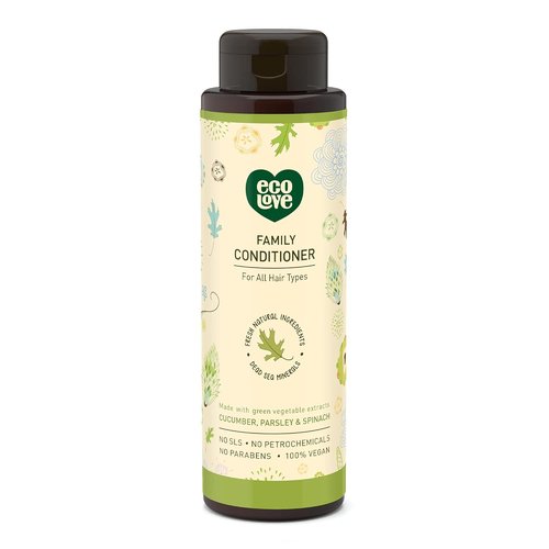 ecoLove Natural Conditioner - Vegan, Cruelty-Free Formula with Organic Cucumber Extract - 17.6 oz