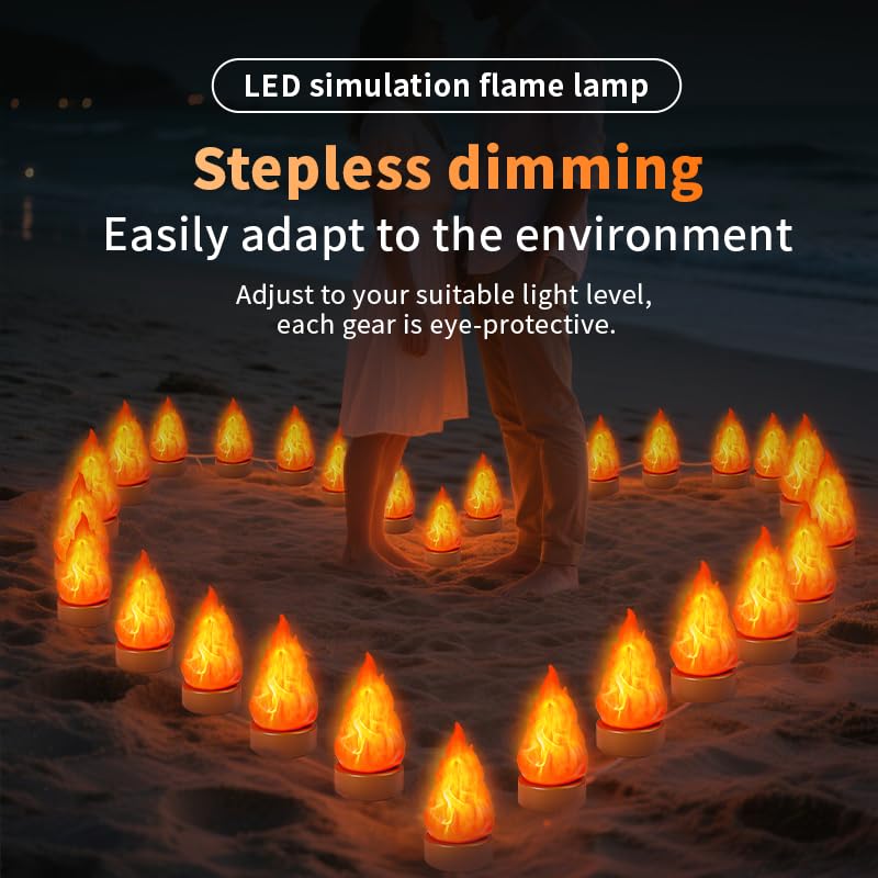Rechargeable LED Flame Night Light with 3 Modes - Cozy Table Decor