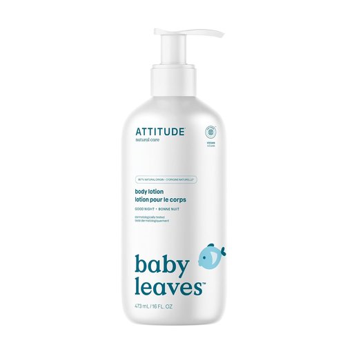 ATTITUDE Baby Lotion - EWG Verified Moisturizer, Vegan & Cruelty-Free, Good Night, 16 Fl Oz