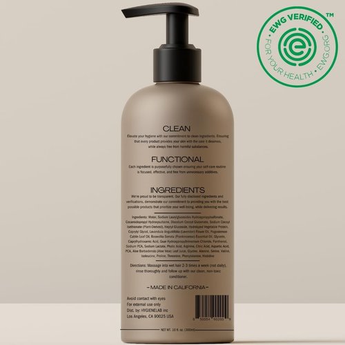 HygieneLab Shampoo - EWG Verified Non-Toxic Formula, Fragrance-Free & Paraben-Free | Gentle Cleanse for All Hair Types (16.9 fl oz)