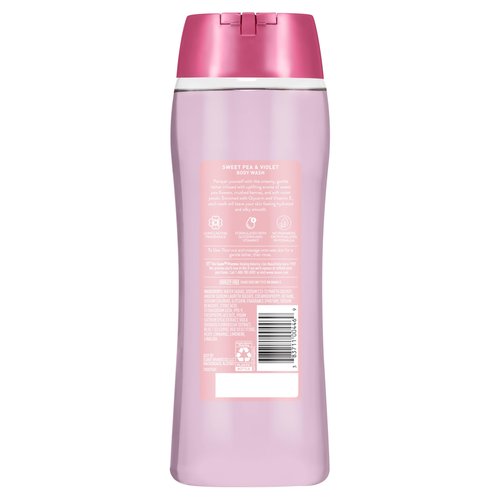 Suave Moisturizing Body Wash, with Sweet Pea Violet and Vitamin E Extract, No Parabens, No Phtahaltes, 18 Oz Pack of 6