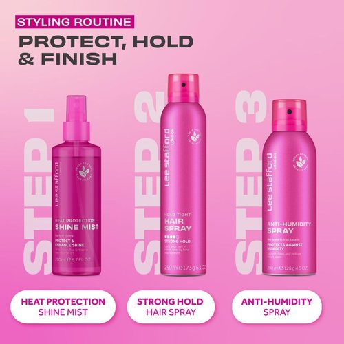 Lee Stafford Frizz Control Hair Spray - Lightweight Anti-Humidity Shine Mist, 4.5 Oz | Weatherproof Shield