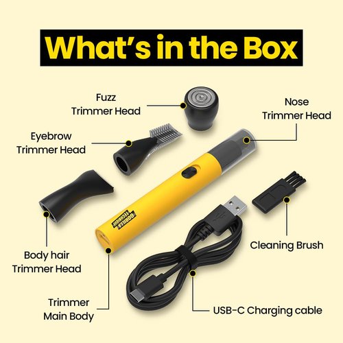 Purple Gorila/Gorilla Technique/Nose Hair Trimmer for Men, Rechargeable 4-in-1 for Eyebrow Fuzz Hair Removal, No Pull No Snag Grooming with High-Speed 10,000RPM Motor (3 Head)