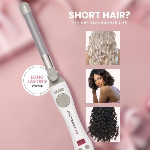 Beachwaver Co. S.75 Curling Iron - Effortless Beach Waves | Compact Design for All Hair Types
