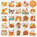 Kids Fall Temporary Tattoos Set - 96 Leaves, Animals, Pumpkins & Harvest Designs