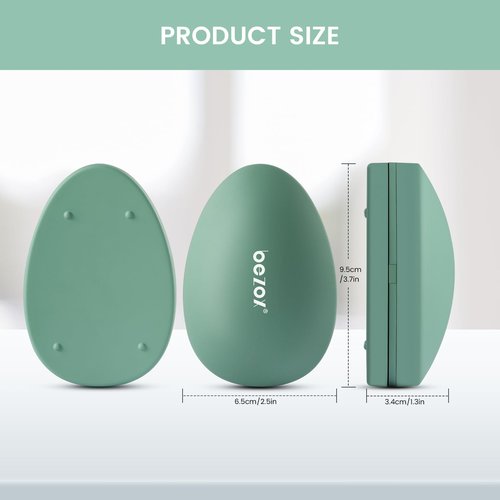 BEZOX Nano Glass Foot File Callus Remover with Cover – Gentle Glass Foot Pumice Stone, Effective Feet Scrubber for Dead Skin, and Portable Pedi Egg Foot Care Tool - Green