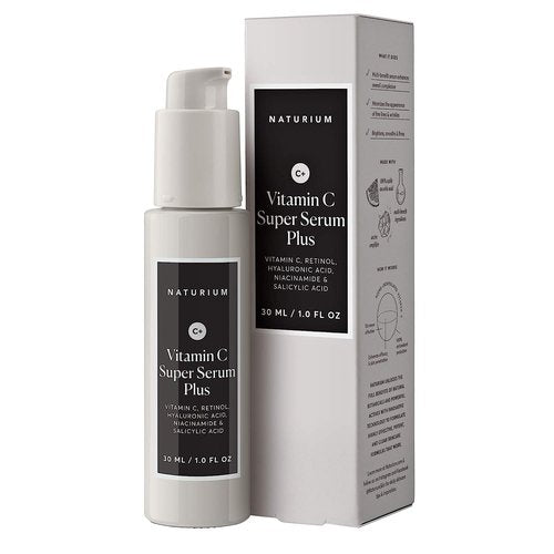 Naturium Vitamin C Super Serum Plus, Smoothing Face Care, plus Retinol, Hyaluronic Acid, Niacinamide & Salicylic Acid, 1 oz