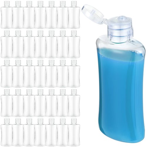 Domensi 36 Pcs 3.4 oz Travel Bottles Bulk Plastic Squeeze Lotion Bottles with Flip Cap Small Portable Travel Leak Proof Refillable Empty Cosmetic Container for Toiletries Liquid Shampoo(Clear)
