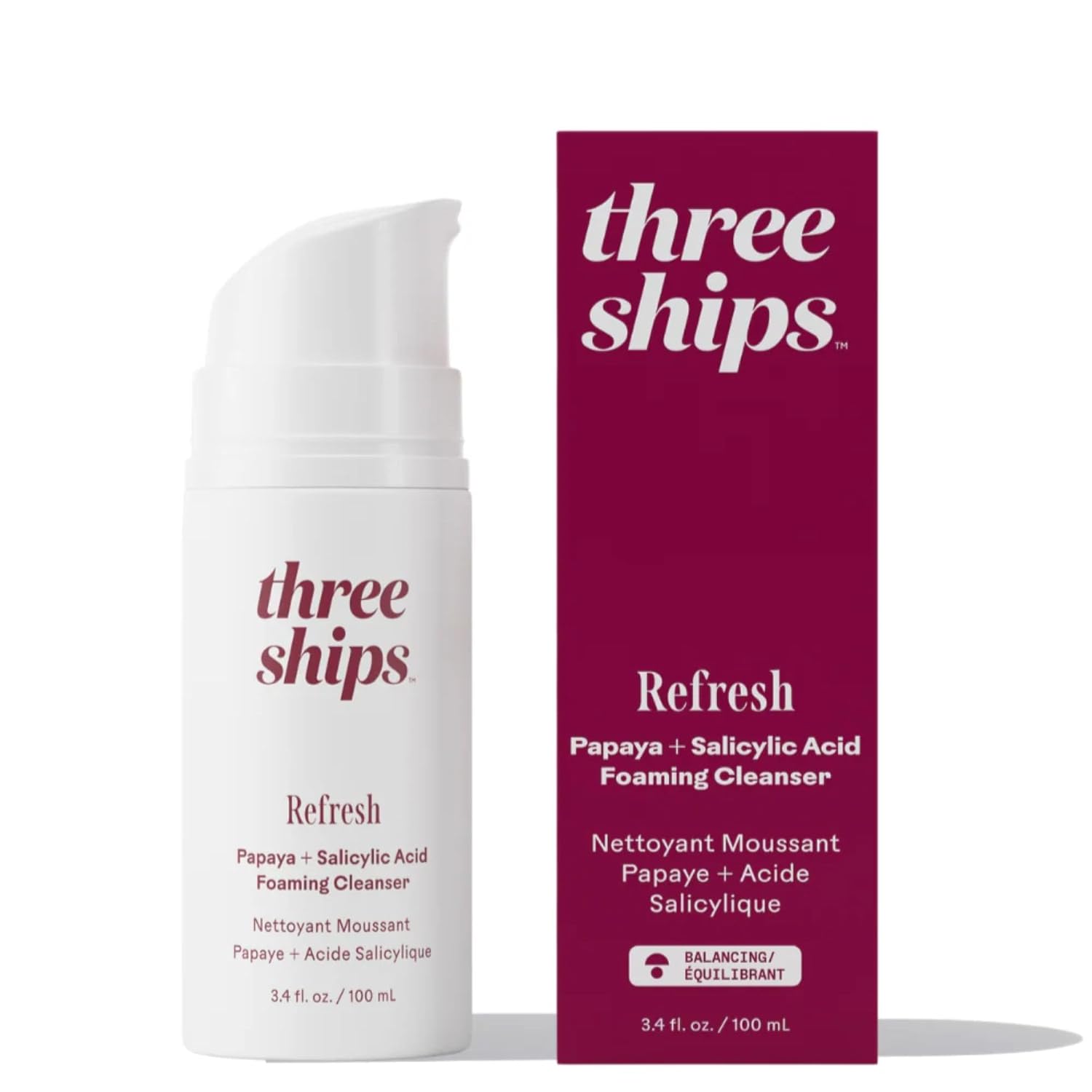 Three Ships - Refresh Papaya Cleanser with Salicylic Acid | Smooth & Refresh Sensitive Skin | 3.4 fl oz
