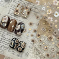 Nail Art Stickers 3D Embossed Self-Adhesive for DIY Nails - Leopard Bloom