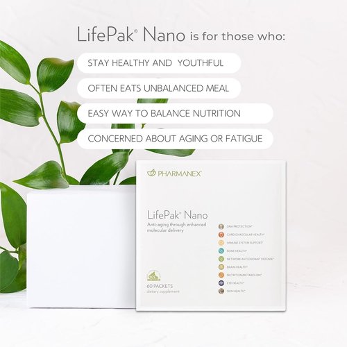 Nu Skin Pharmanex LifePak Nano - Daily Nutrient Supplement for Health & Immunity | 60 Convenient Packets
