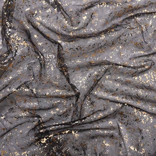 10ft Black and Gold Sequin Table Runner - 120 Inch Metallic Foil for Wedding & Party