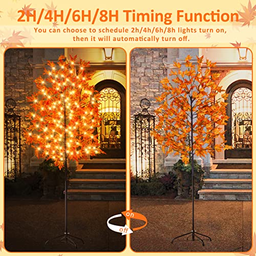 6FT 144LED Maple Tree Light with Pumpkins & Acorns - Thanksgiving Outdoor Decor - Variation of THIS listing