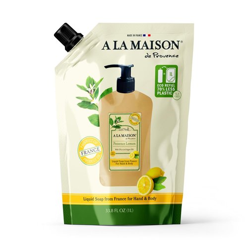 A LA MAISON Provence Lemon Liquid Soap Refill Pouch, 33.8 FZ