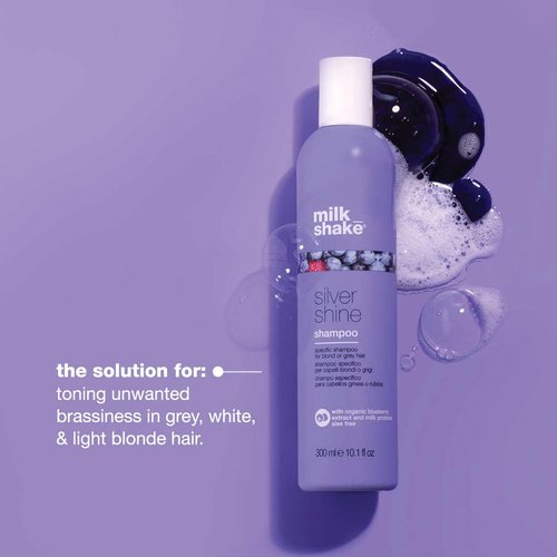 Milk_Shake Silver Shine Purple Shampoo - SLES-Free Formula for Brassy Blonde Hair, 300ml