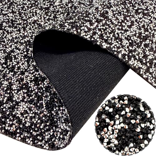 Black Glitter Rhinestone Table Mat - 12x18 Inch Rectangular Diamond Placemat for Party Decor - Variation of THIS listing