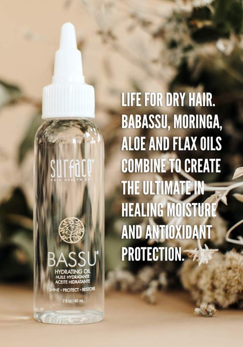 SURFACE Hair - Bassu Moisture Hydrating Oil - Restore & Soften Hair - 8 Fl Oz