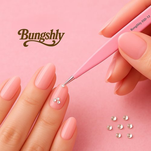 Pink Tweezers Set – Precision Rhinestone, Nail Sticker & Charm Tweezers for Nail Art, DIY Nail Art Tools for Stickers, Decals, Ideal for Gel Nails, Flower, Heart, and Fruit Designs